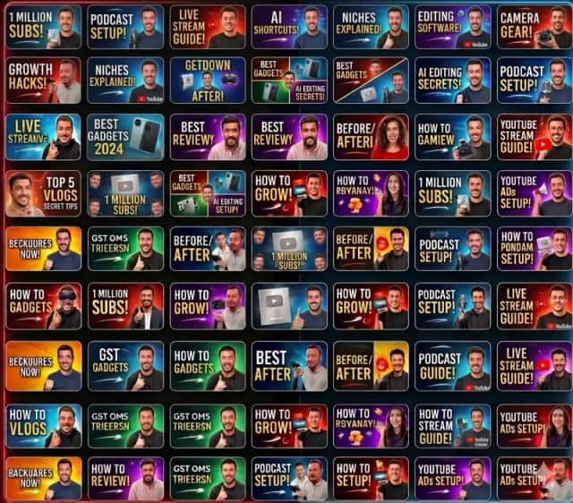 Library of proven high-CTR YouTube thumbnail templates